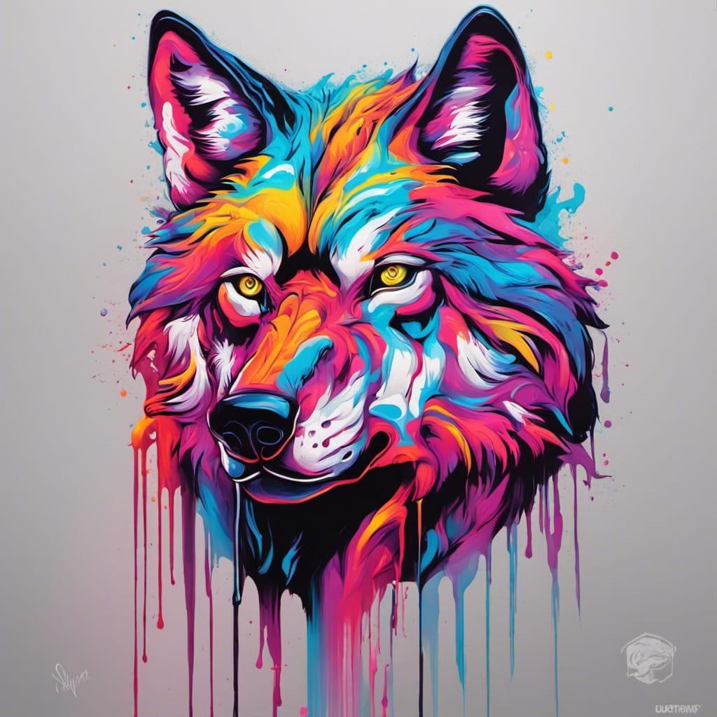 Lámpara lobo multicolor