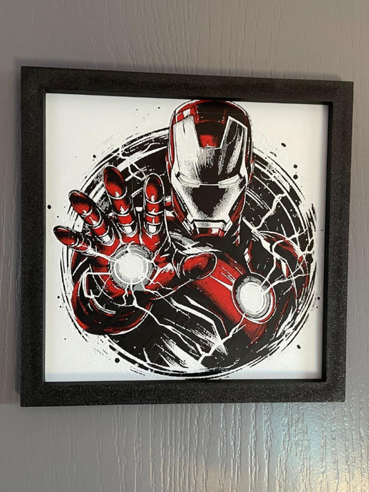 Cuadro mano robot rojo