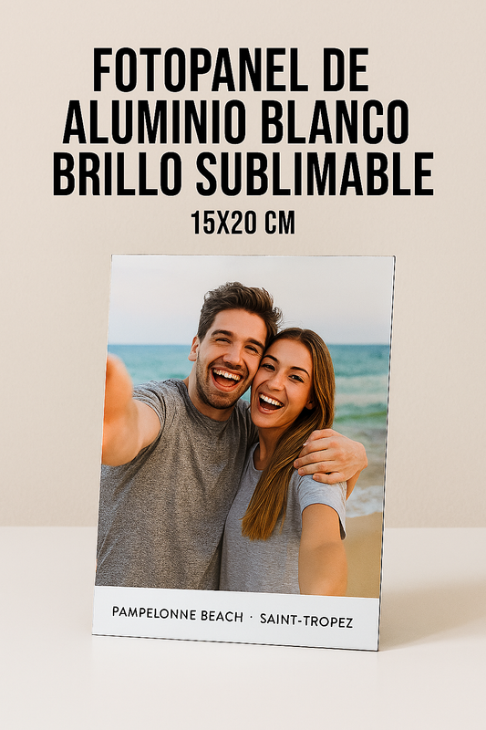 Fotopanel de Aluminio Blanco Brillo Sublimable 15x20 cm