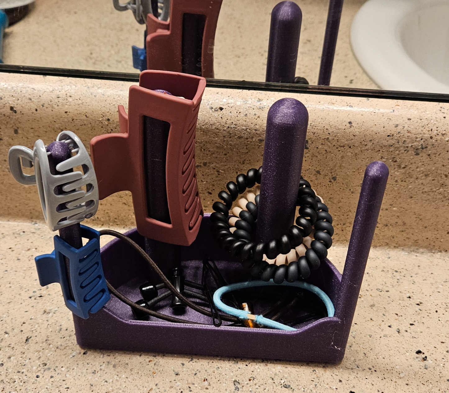 Organizador de pinzas y ligas para el cabello, medio circulo